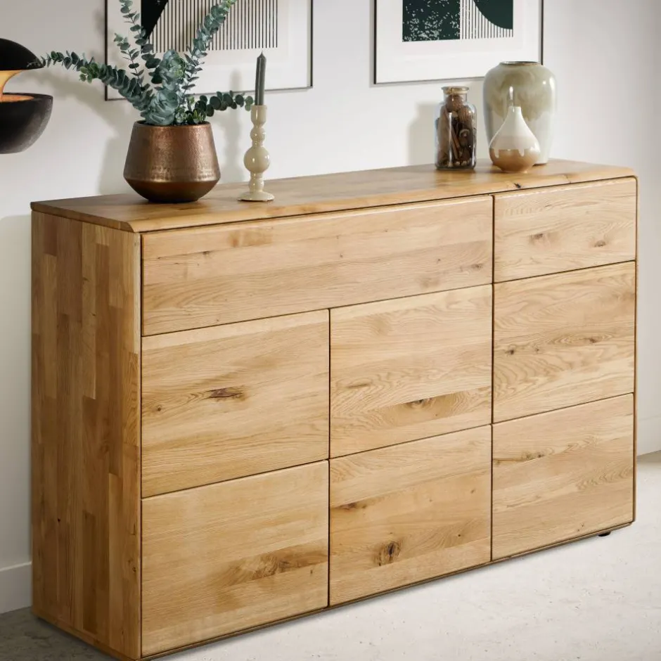Hohe Kommode aus Wildeiche Massivholz - Feanor^Wohnen Best