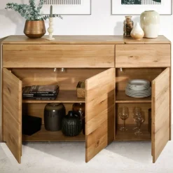 Hohe Kommode aus Wildeiche Massivholz - Feanor^Wohnen Best