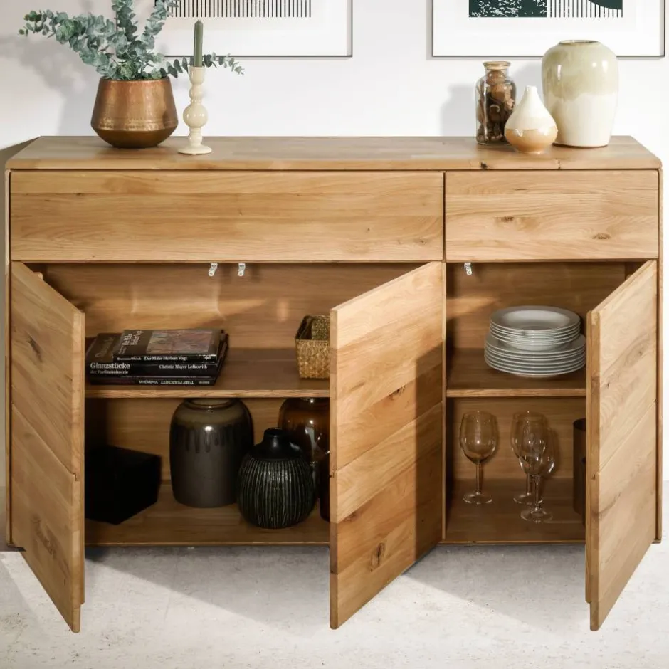 Hohe Kommode aus Wildeiche Massivholz - Feanor^Wohnen Best