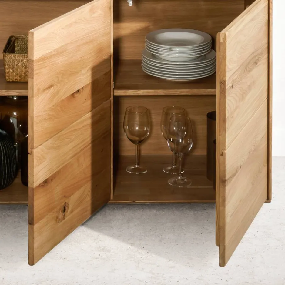 Hohe Kommode aus Wildeiche Massivholz - Feanor^Wohnen Best