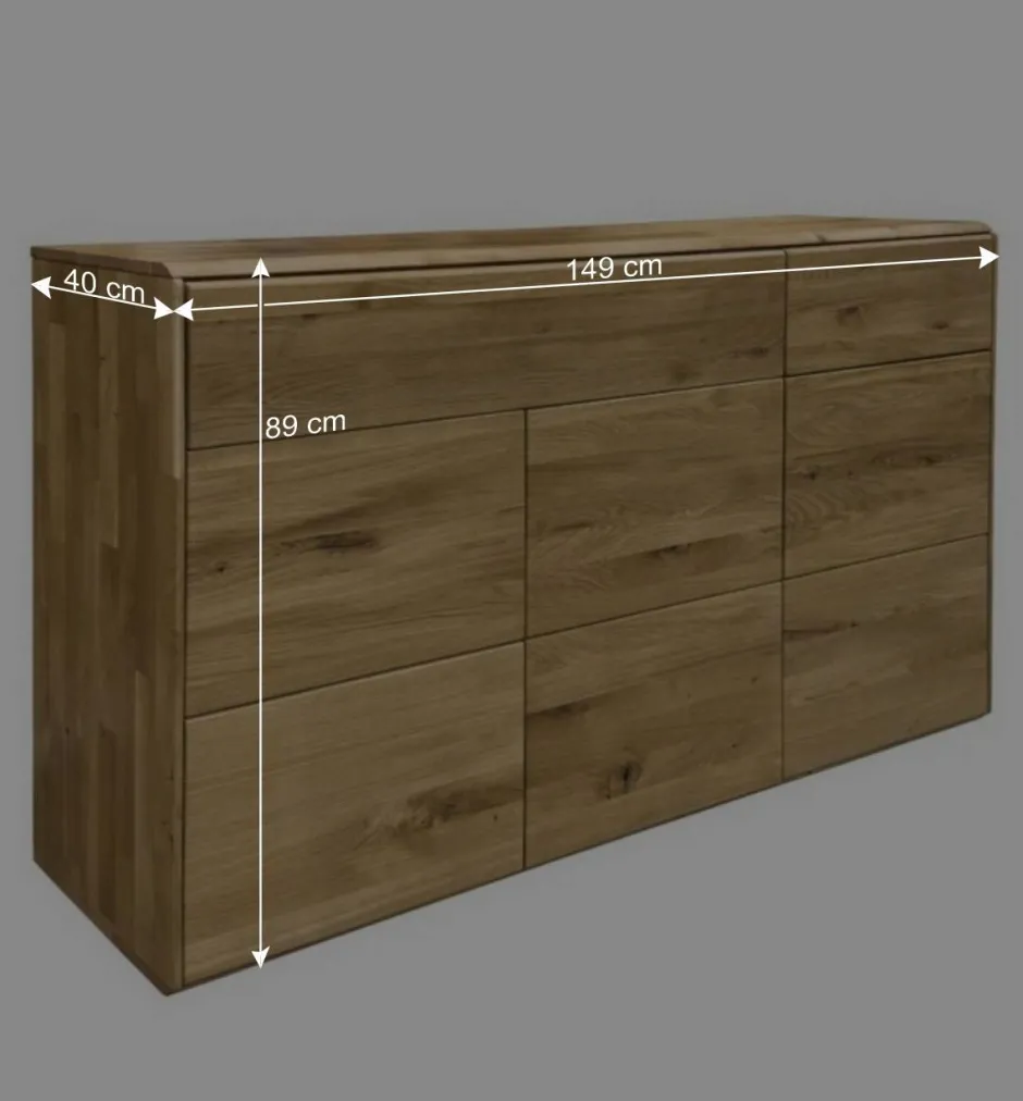 Hohe Kommode aus Wildeiche Massivholz - Feanor^Wohnen Best