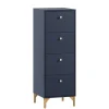 Hohe Kommode in Dunkelblau mit Gold - Inbano^Wohnen