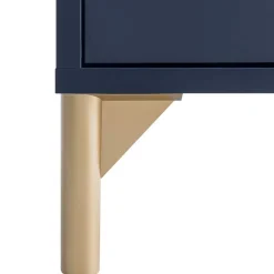 Hohe Kommode in Dunkelblau mit Gold - Inbano^Wohnen