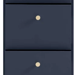 Hohe Kommode in Dunkelblau mit Gold - Inbano^Wohnen