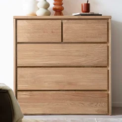 Wohnen Hohe Kommode mit fünf Schubladen - Villa