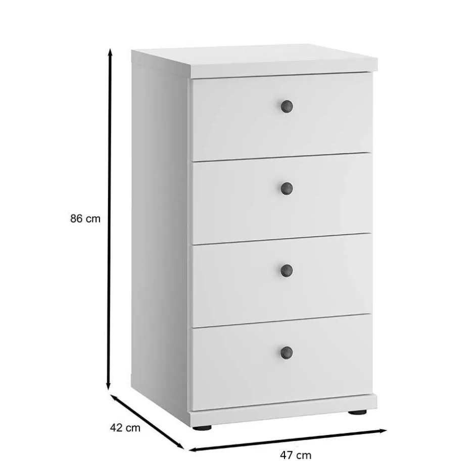 Wohnen Hohe Kommode mit vier Schubladen - Flinn