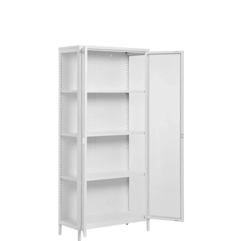 Wohnen Hohe Vitrine aus Stahl in Weiß - Sancrez