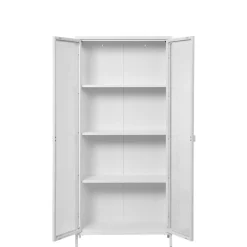 Wohnen Hohe Vitrine aus Stahl in Weiß - Sancrez