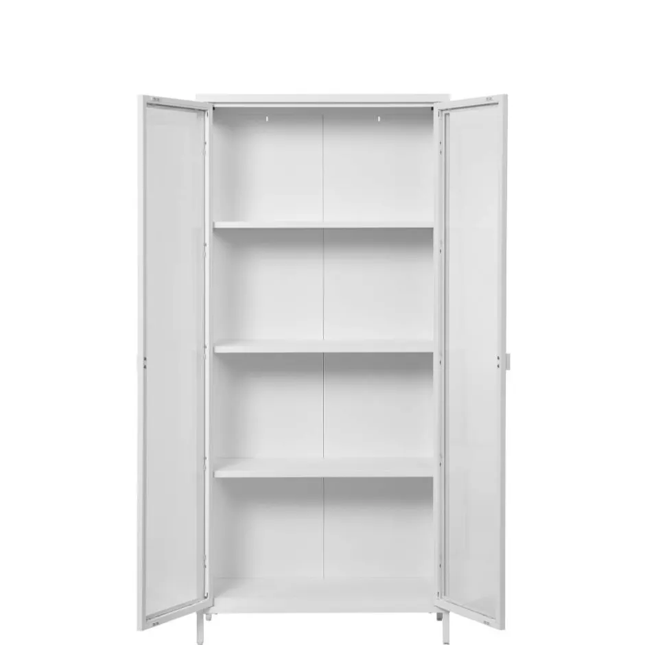 Wohnen Hohe Vitrine aus Stahl in Weiß - Sancrez