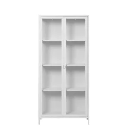 Wohnen Hohe Vitrine aus Stahl in Weiß - Sancrez