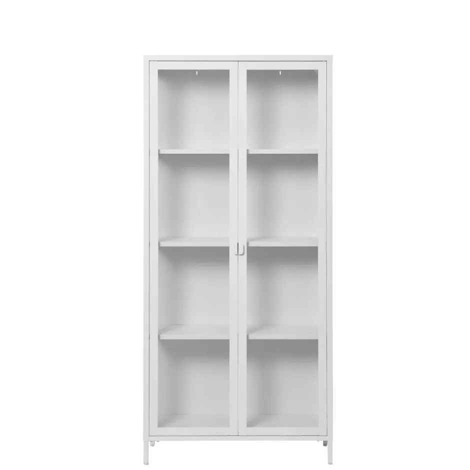 Wohnen Hohe Vitrine aus Stahl in Weiß - Sancrez