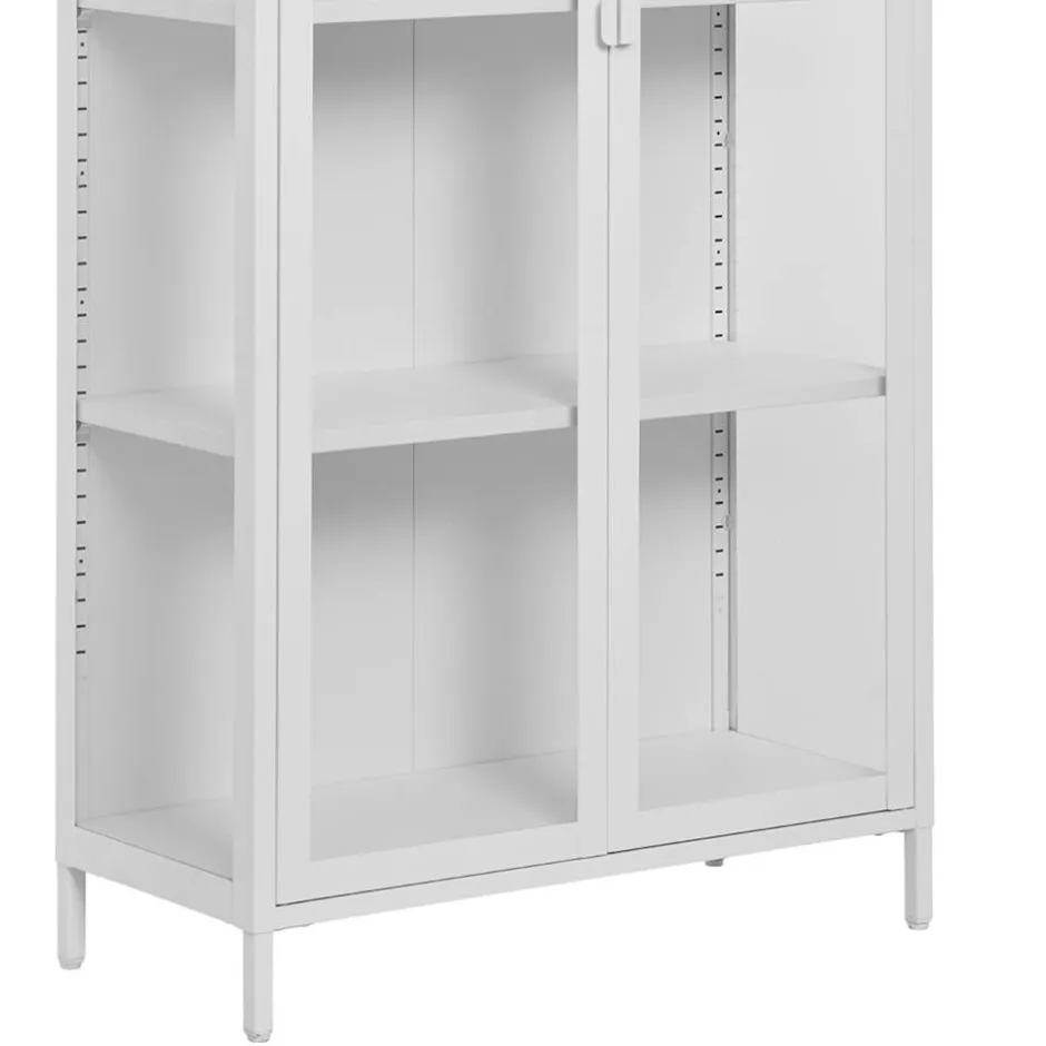 Wohnen Hohe Vitrine aus Stahl in Weiß - Sancrez
