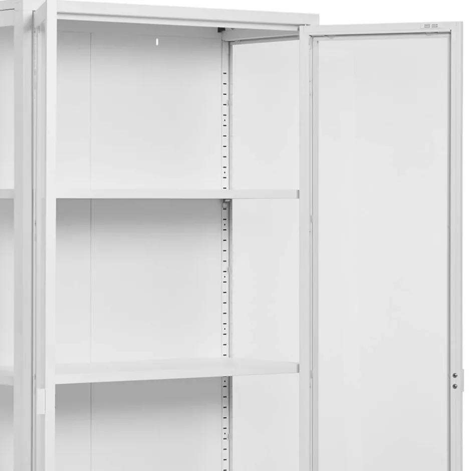 Wohnen Hohe Vitrine aus Stahl in Weiß - Sancrez