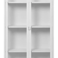 Wohnen Hohe Vitrine aus Stahl in Weiß - Sancrez