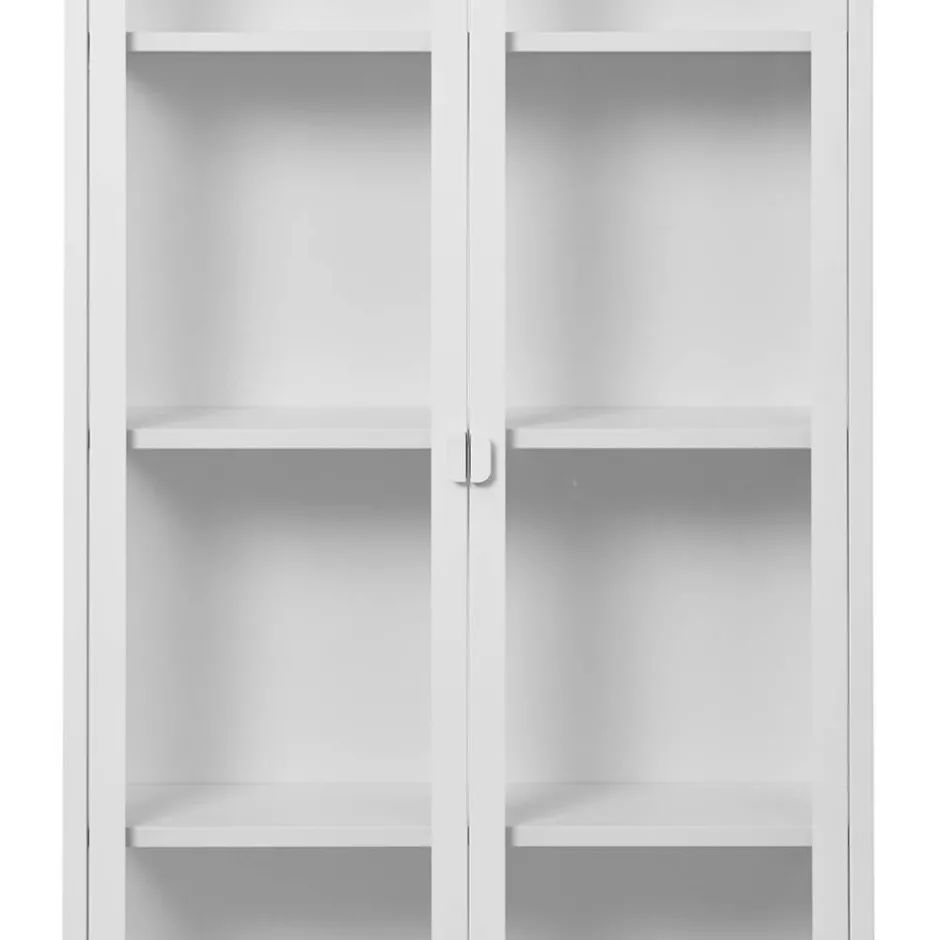 Wohnen Hohe Vitrine aus Stahl in Weiß - Sancrez
