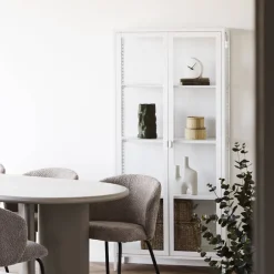 Wohnen Hohe Vitrine aus Stahl in Weiß - Sancrez