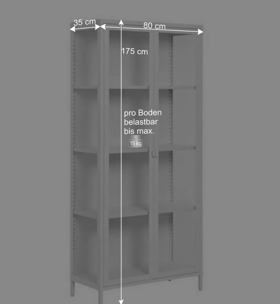 Wohnen Hohe Vitrine aus Stahl in Weiß - Sancrez