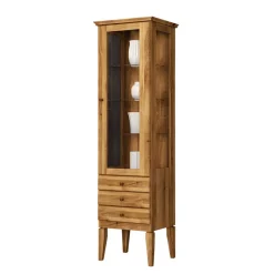 Wohnen Hohe Vitrine Masdamos aus Wildeiche Massivholz