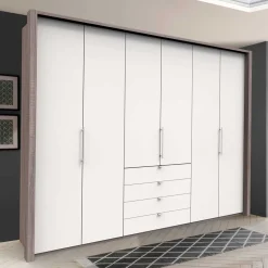 Wohnen Hoher Kleiderschrank mit 3 Falttüren - Tivierto