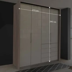 Hoher Schlafzimmerschrank 2-türig & 4 Schubladen - Rativian^Wohnen Online