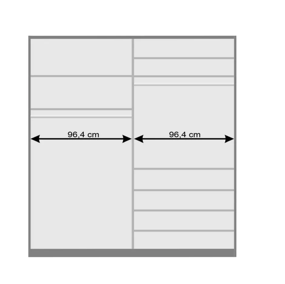 Hoher Schlafzimmerschrank 2-türig & 4 Schubladen - Rativian^Wohnen Online