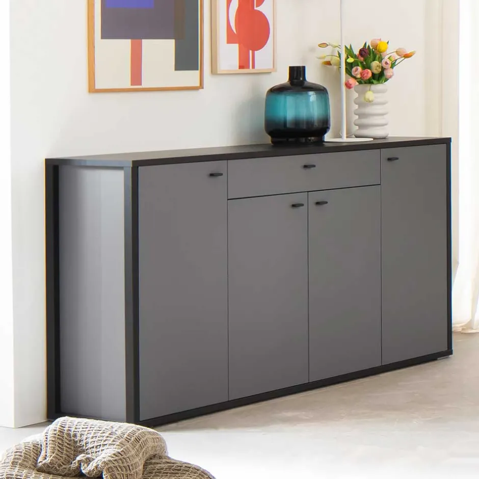 Hohes Sideboard in Grau & Anthrazit - Ridona^Wohnen Sale