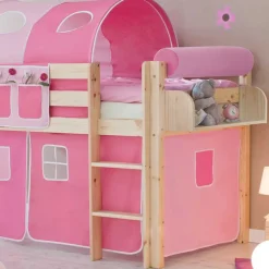 Hohes Spielbett in Natur & Rosa & Pink - Liza^Wohnen Hot