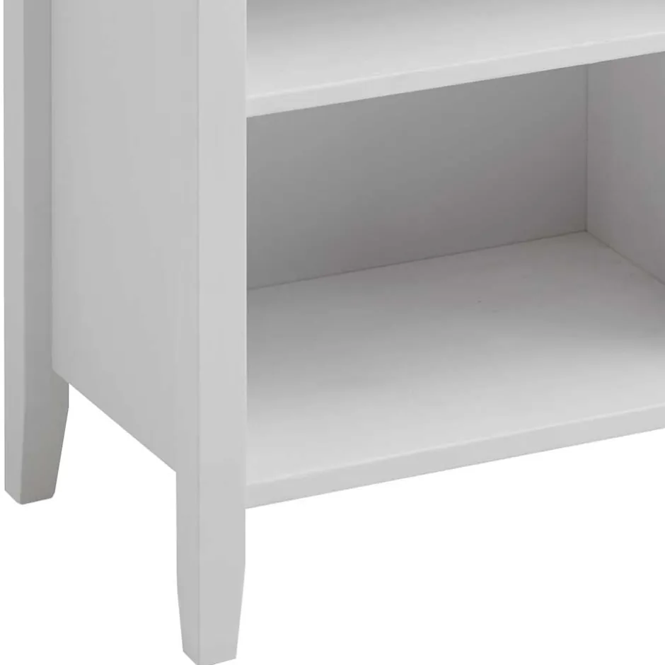 Wohnen Holz Badregal mit Schublade in Weiß & Grau - Mirandesca