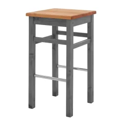 Holz Barhocker in Grau und Kiefer Lauge - Ziamora^Wohnen Sale
