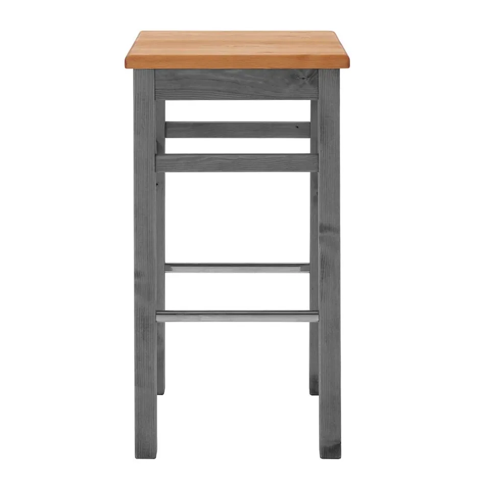Holz Barhocker in Grau und Kiefer Lauge - Ziamora^Wohnen Sale