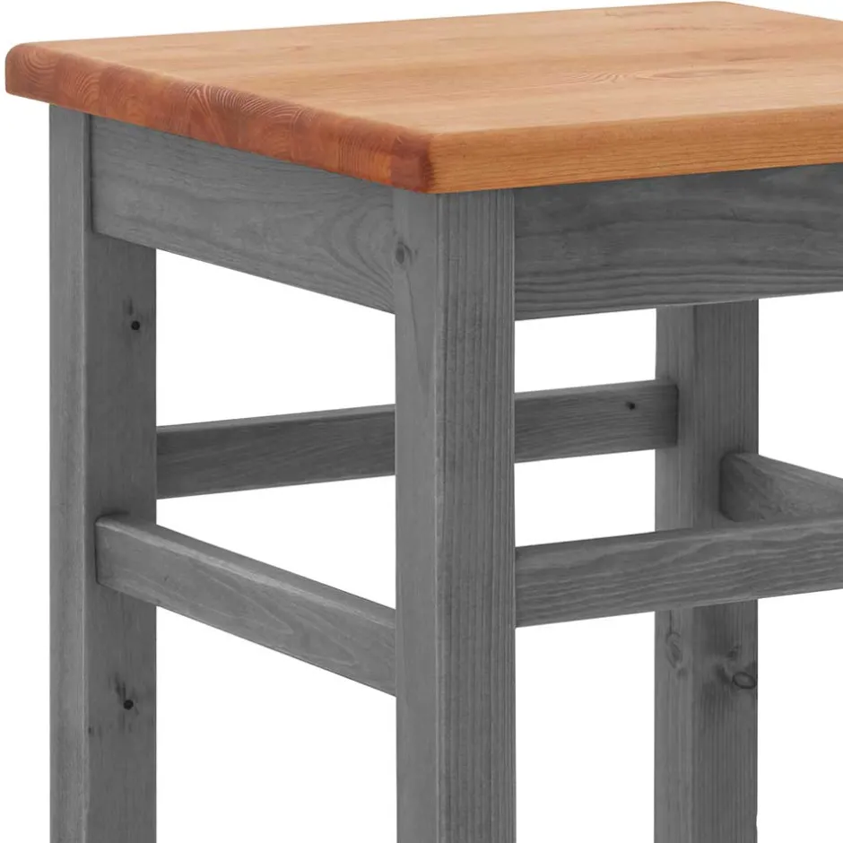 Holz Barhocker in Grau und Kiefer Lauge - Ziamora^Wohnen Sale