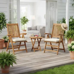 Wohnen Holz Gartenstuhl mit hoher Lehne - Cara (2er Set)