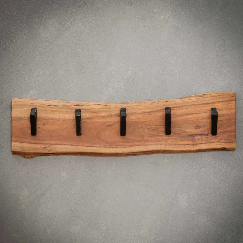 Wohnen Holz Hängegarderobe mit Baumkante - Isnios