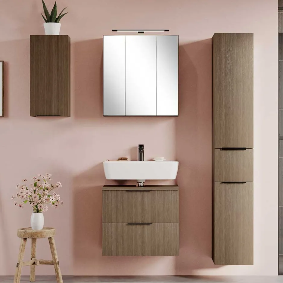 Wohnen Holz Look Badezimmermöbel Set - Ucaida (vierteilig)