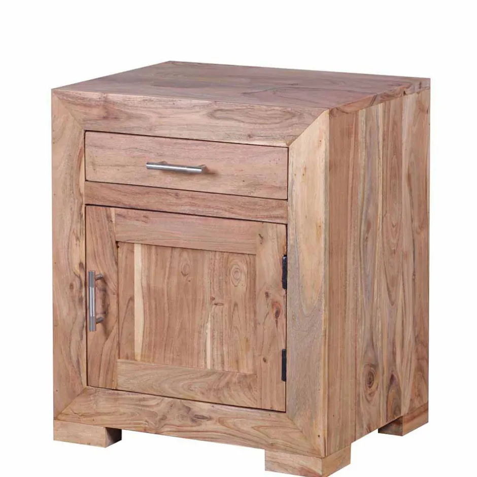 Wohnen Holz Nachtschränkchen Vislan mit Schublade und Schrankfach