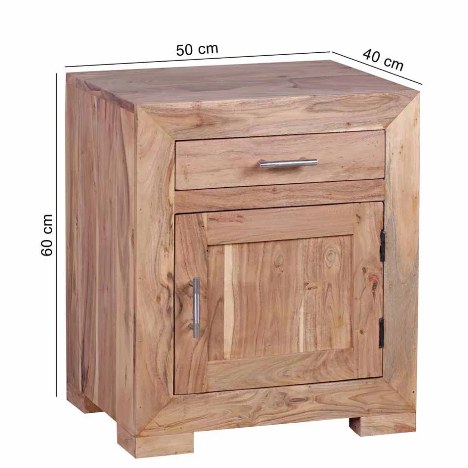 Wohnen Holz Nachtschränkchen Vislan mit Schublade und Schrankfach