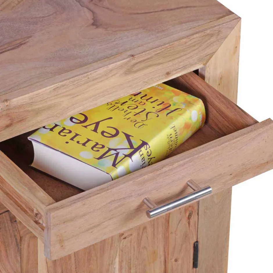 Wohnen Holz Nachtschränkchen Vislan mit Schublade und Schrankfach