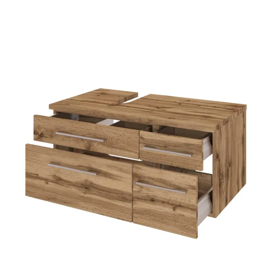 Holz Optik Badschrank für Waschbecken - Userina I^Wohnen New