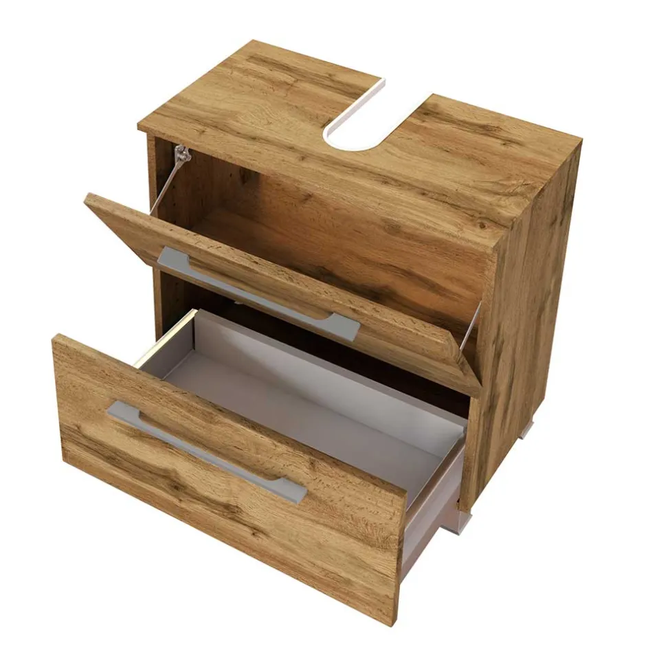 Holz Optik Waschbeckenunterschrank 60x54x35 cm - Lemnas^Wohnen Discount