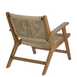 Holz Sessel mit Kordel Geflecht in Beige - Rave^Wohnen Clearance