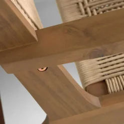 Holz Sessel mit Kordel Geflecht in Beige - Rave^Wohnen Clearance