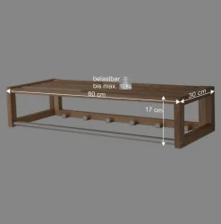 Wohnen Holz Wand-Garderobe aus geölter Eiche - Helvana