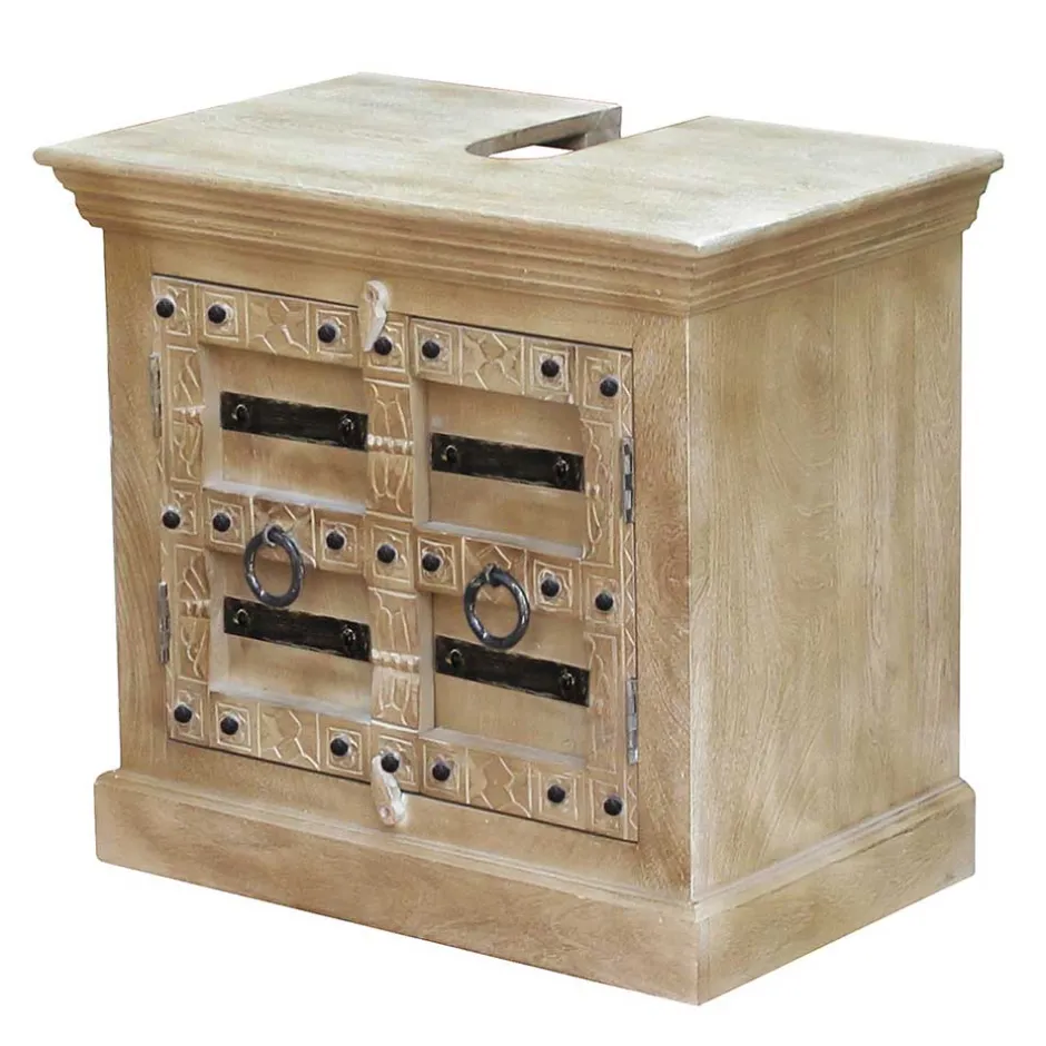 Holz Waschbeckenschrank im Shabby Chic Stil - Abid^Wohnen