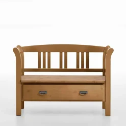 Wohnen Holzbank Giurgia mit Rückenlehne