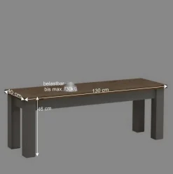 Holzbank Ziamora in Grau Kiefer massiv^Wohnen Clearance