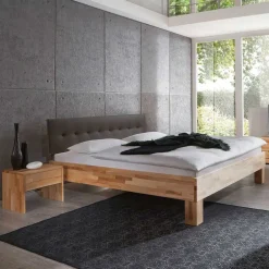 Holzbett Abraham mit Polsterkopfteil (dreiteilig)^Wohnen Clearance