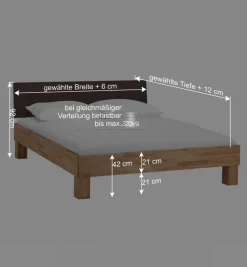 Holzbett Abraham mit Polsterkopfteil (dreiteilig)^Wohnen Clearance