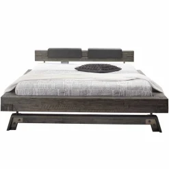 Holzbett Akazie Luvenico mit Kopfteil in Balken-Optik^Wohnen Sale