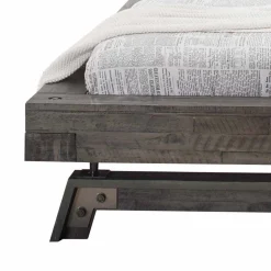 Holzbett Akazie Luvenico mit Kopfteil in Balken-Optik^Wohnen Sale