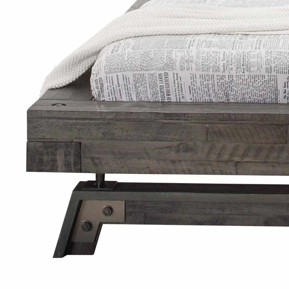 Holzbett Akazie Luvenico mit Kopfteil in Balken-Optik^Wohnen Sale